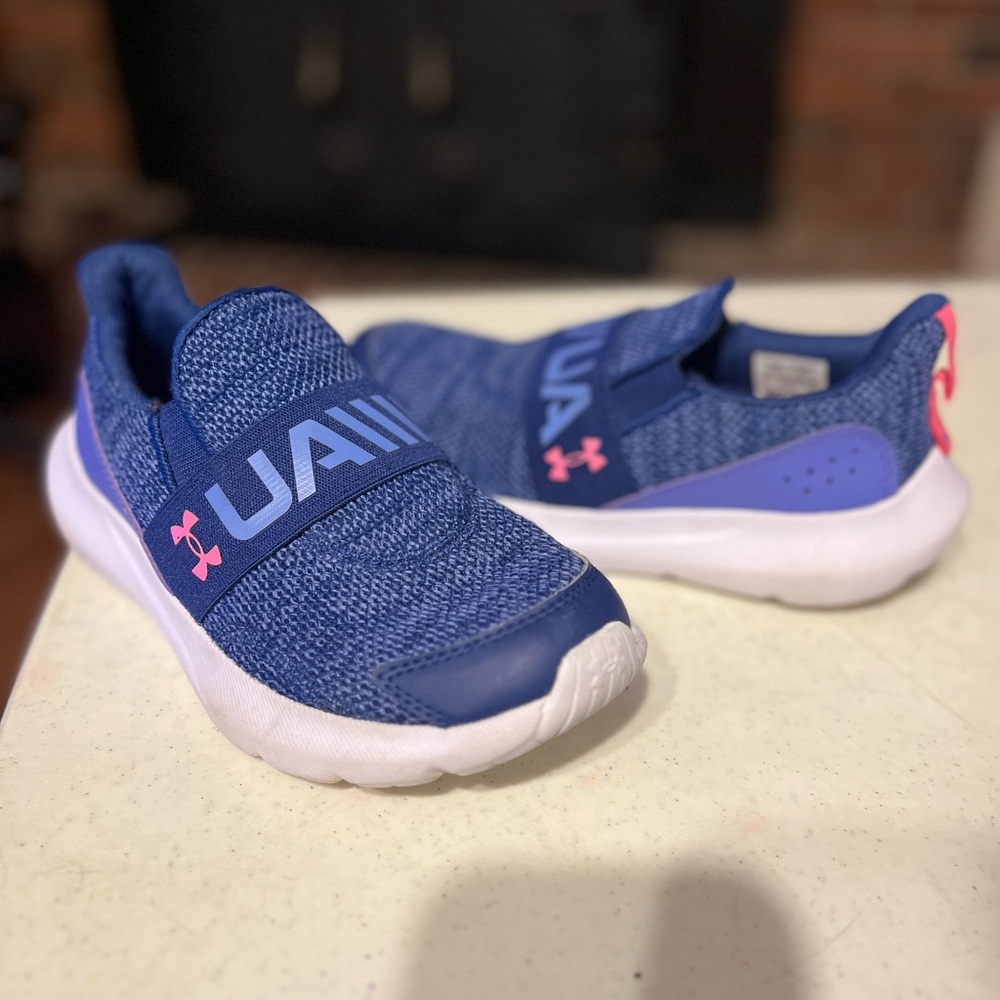 Under Armour Kids Blue and Pink Sneakers